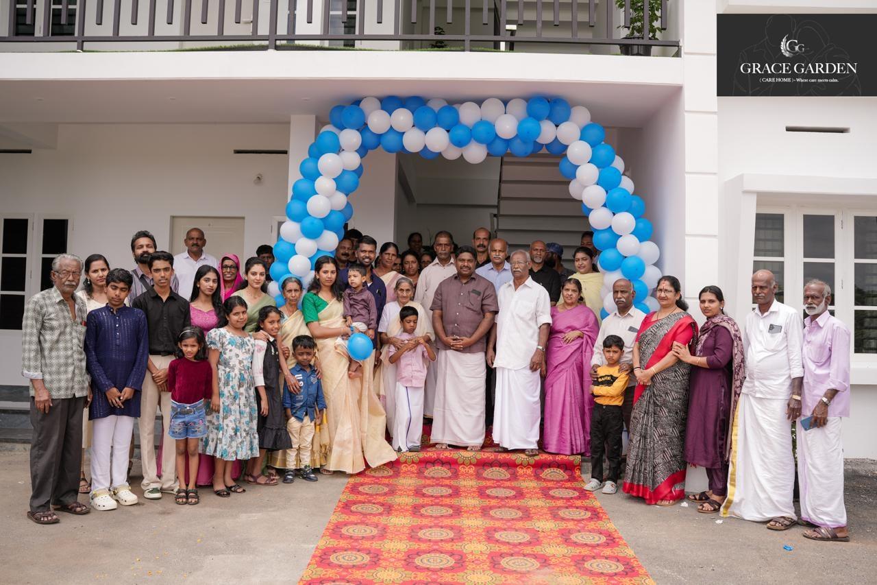 Happy residents enjoying morning yoga session